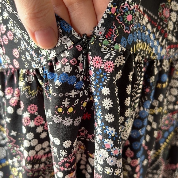 HONEY PUNCH Black Printed Babydoll Tunic Dress Size M/L - Picture 12 of 15